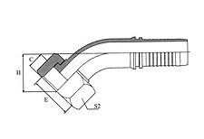 45° metric Female Flat Seat